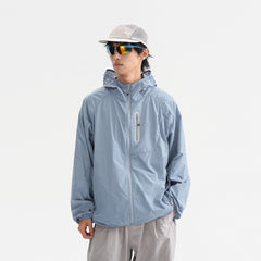 Camouflage Spliced Thin Hooded Sun Protection Clothing Men's Outdoor Sports Reflective Design Casual Jacket Trendy