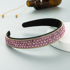 Korean Version Of The Same Trend Color Full Drill Non Slip Headband Women's Simple Headdress Pressure Hair Wash Face Hair Accessories