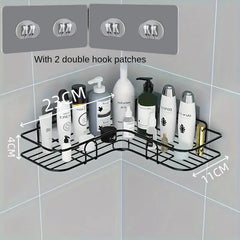 Bathroom Storage Rack Toilet Washroom Wall-Mounted Hole-Free Multi-Functional Iron Mesh Long Strip Organizer