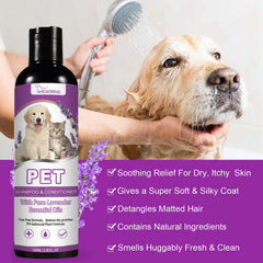 Pet Shampoo, Pet Bath Relieves Skin Itchy, Hair Smooth Non-Knotting Shampoo