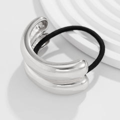 Retro double-layer curved elastic hair accessory Hairpin irregular temperament hair