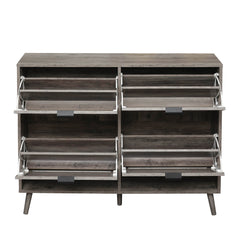 4 Door Shoe Rack, Freestanding Modern Shoe Storage Cabinet, for Entryway