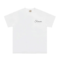 Niche High Street Floral Letter Print Short Sleeve T-Shirt INS Trendy American Summer Men's Casual Crew Neck Half Sleeve
