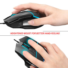 A876 wired mouse with colorful synchronized lighting, 6400dpi adjustable lighting, can turn off gaming mouse
