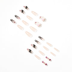 Girl Black Flame Y2K Style Wearing Nail Products Nail Patch Nail Patch Removable Nail Piece Fake Nail