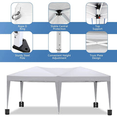 10'x20 'folding canopy with 6 detachable side walls outdoor activity shelters UPF 50+terrace portable tent (white)