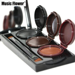 Music Flower Brand Makeup Eyeliner Gel & Eyebrow Powder Palette Waterproof Lasting Smudgeproof Cosmetics Eye Brow Enhancers