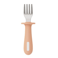 Adjustable color PPSU silicone fork and spoon set, children's stainless steel spoon and fork, baby training supplementary food tableware set of 2 pieces