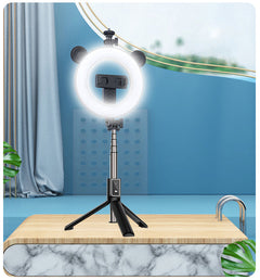 New P40D Portable Selfie Stick With 6 Inches Round Net Celebrity Beauty Fill Light Mobile Phone Live Support