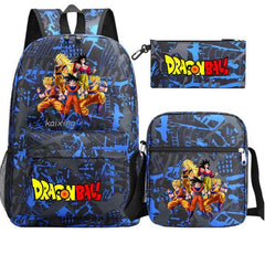 Youth Dragon Ball Backpack Student Shoulder Bag Travel Bag 3-Piece Set