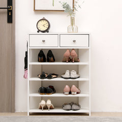 Storage Rack Storage Organiser in the Entryway Economical Home Shoe Rack Multi-Layer Shoe Cabinet (White)