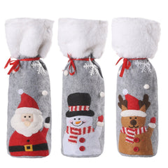 Christmas supplies red wine bottle covers elderly snowmen elk red wine bags household items