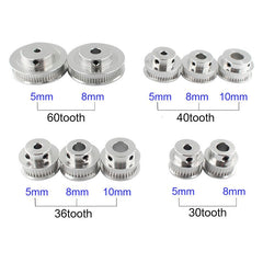 1Pcs GT2 Pulley 30 36 40 60 Tooth 60T 5mm Bore GT2 Timing Pulley for Reprap 3D Printer Parts gt2 pulley 60 teeth