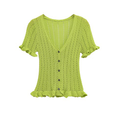 Spring New  Style Round Neck Solid Color Loose Knit Sweater for Women