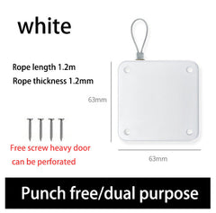 Punch Free Door Closer Household Simple Buffered Door Closer Pull Rope Closed Sliding Door Mute Automatic Door Closer