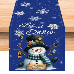 Christmas snowman linen table flag living room dining table decoration tablecloth Christmas restaurant tablecloth coffee table cloth