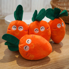 Double Bone Chicken Leg Fruit Carrot Vegetable Pet Dog Cat Plush Squeaky Durable Chew Toy Supplies