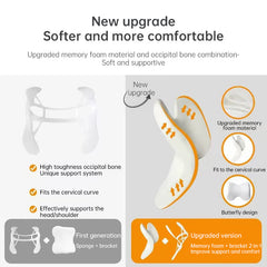 Memory Foam Travel Pillow for Plane, Train & Car - Neck Support Cushion with Washable Cover, Ideal for Sleeping