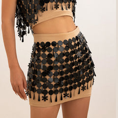Cyberpunk nightclub style sexy slim fit backpack skirt Body Chain