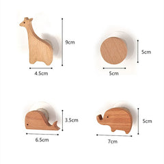 Nordic Indoor Wooden Solid Wood Hemp Rope Animal Tissue Holder Children's Room Decoration Wall Hanger Hemp Rope Hook Toilet Paper Holder