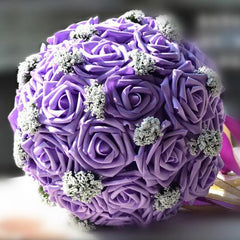 Bride Holding Flowers Romantic Wedding Colorful Bride 's Bouquet Red Pink Blue And Purple Bridal