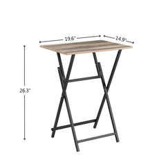 Rustic Brown and Black Single Dinning folding tray, TV Dinner Folding Tray, Industrial Side Table for Eating at Couch, Foldable