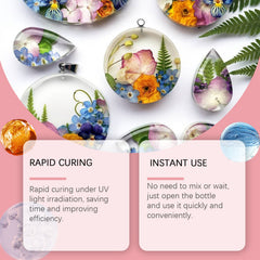Resin Glue, High Transparent Resin Drop Glue Diy Hand-Made Shadowless Glue Quick Dry Drop Glue
