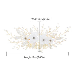 Queenco Gold Bridal Hair Comb Pearl Beads Wedding Hair Accessories Women Headpiece Girl's Hair Vine Party Hair Jewelry