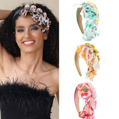Fashionable leopard print fabric flower headband