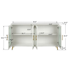 TV Stand for 65+ Inch TV, Wood TV Stand with Storage Cabinet & Adjustable Shelves, Media TV Console for Living Room Bedroom
