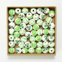 10pcs Irish Festival St. Patrick's Day Colorful Wooden Beads DIY Accessories