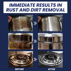 Stainless Steel Cleaning Cream, Kitchen Stove Stainless Steel Pot With Stubborn Stains And Black Dirt Clean Decontamination