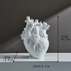 Heart-Shaped Flower Vase Resin Ornament Desktop Living Room Plant Pot Table Decoration Craft
