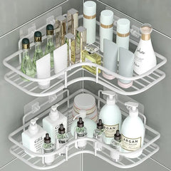 Bathroom Storage Rack Toilet Washroom Wall-Mounted Hole-Free Multi-Functional Iron Mesh Long Strip Organizer