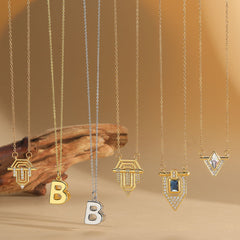 Roman retro flag design pendant necklace for women's collarbone chain