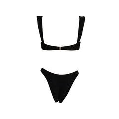 European and American metal buckle sexy swimsuit women's beach bikini hot spring swimsuit