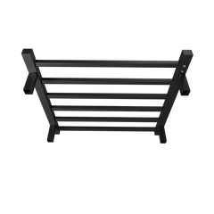 Towel Warmer 6 Bar Electric Heated Towel Rack Wall Mount Plug-in/Bath Towel Heater Matt-Black - Timer