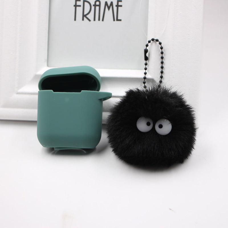 Spirited Away Dust Elf briquettes keychain pendant plush round student bag key pendant gift