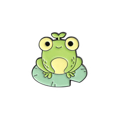 Quack Quack Enamel Pin Custom Frog Lotus Leaf Brooches Bag Lapel Pin Cartoon Animal Badge Jewelry Gift for Kids Friends