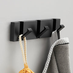 Folding Towel Hanger 2ways Installation Wall Hooks Coat Clothes Holder for Bathroom Kitchen Bedroom Hallway, Black Gold