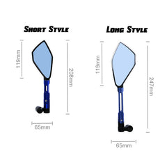 Universal CNC Aluminum Motorcycle Handlebar Rear View Mirrors Blue Anti-glare Mirror for Honda Yamaha Suzuki Scooter ktm