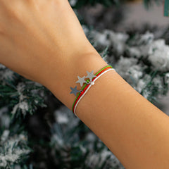 Christmas Element Elk Snow Bracelet Set Creative Snowman Adjustable Wax Thread Handmade