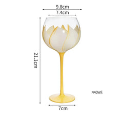 1 Piece Hand Painted Glass Goblet Cup Creative Red Wine Glasses Cup Flower Painted Stemware for Wedding Party Events