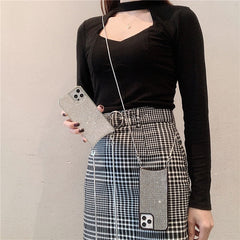 Crossbody Lanyard Glitter Diamonds Shoulder Phone Case For Iphone 13 13Pro 12 11 Pro XS Max X XR 7 8 Plus Luxury Shining Cover