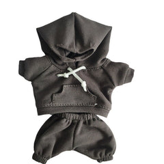 17cm Vinyl Macaron Plush Keychain Pulling Cloth Pendant Labubu Doll for Hoodie Pants Set