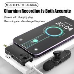 3 In 1 Wireless Lavalier Microphone Plug And Play Intelligent Noise Reduction Mini Mic For iPhone Android Live Broadcast