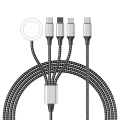 New woven four in one watch wireless charging mobile phone charging cable data cable multiple connectors to choose from