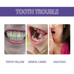 Teeth Whitening Correction Serum Purple Toothpaste, Clean Tooth Stains Brightening White Mild Gingival Care Breath Fresh And Deodorizing