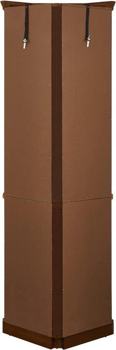Corner Curio Cabinet with 5 Shelves and Lighting System, Walnut(E26 light bulb not included)