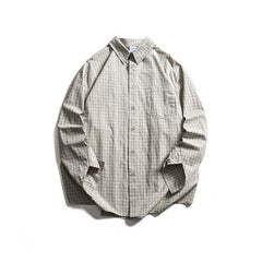 Checkered long sleeved loose casual shirt